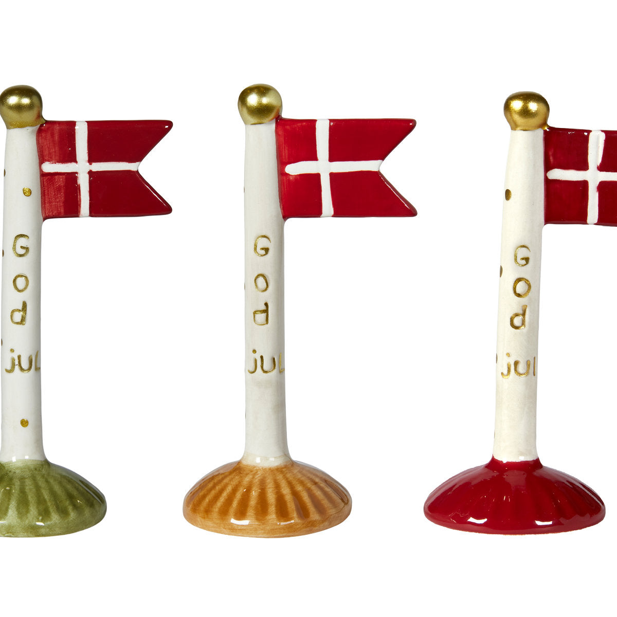 Ceramic flag reading 'Merry Christmas' from Speedtsberg, 14 cm high, in 3 different colors