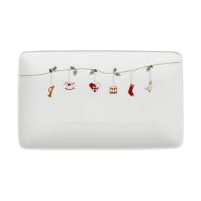 Rectangular porcelain platter with Christmas garland from Speedtsberg