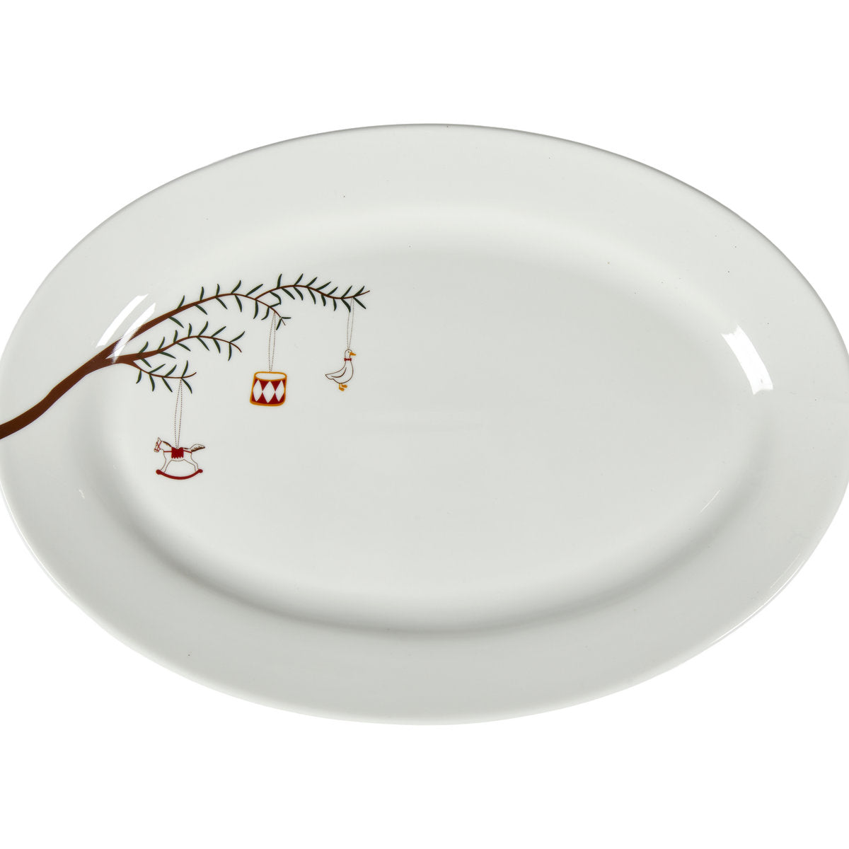 Oval porcelain dish with Christmas garland from Speedtsberg