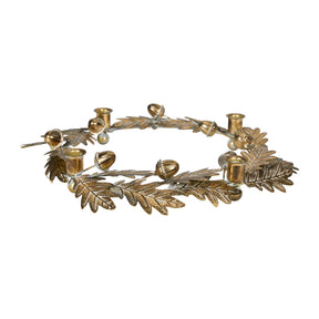 Advent candle holder with acorns and leaves in antique gold from Speedtsberg