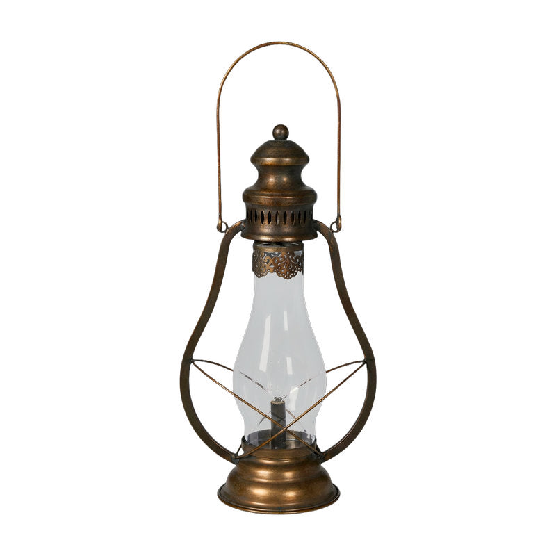 Storm lantern with bulb in antique bronze-colored metal from Speedtsberg