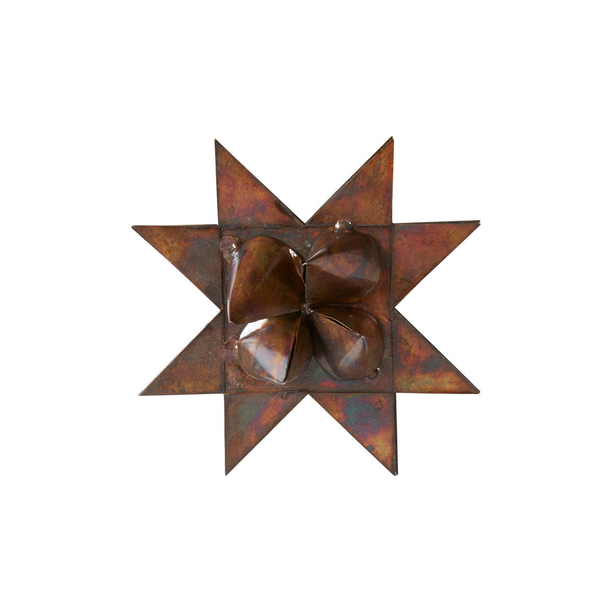 Woven star in antique brown metal, 10 cm diameter, from Speedtsberg for decoration