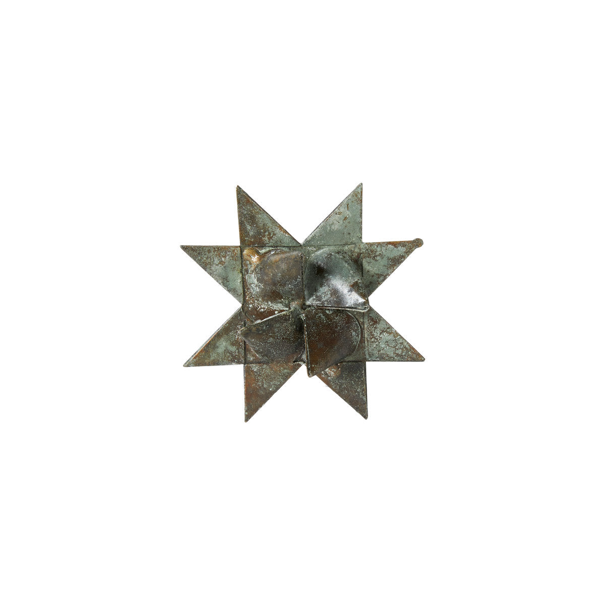Antique gray metal woven star, 7 cm diameter, from Speedtsberg, for decoration