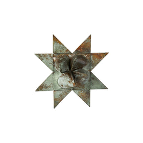 Woven star in antique gray metal, 10 cm diameter, from Speedtsberg