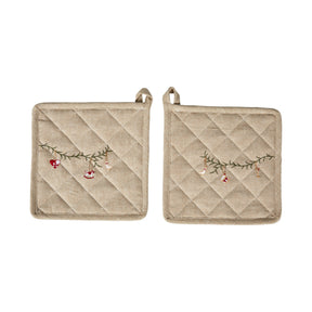 Set of potholders with Christmas embroidery from Speedtsberg
