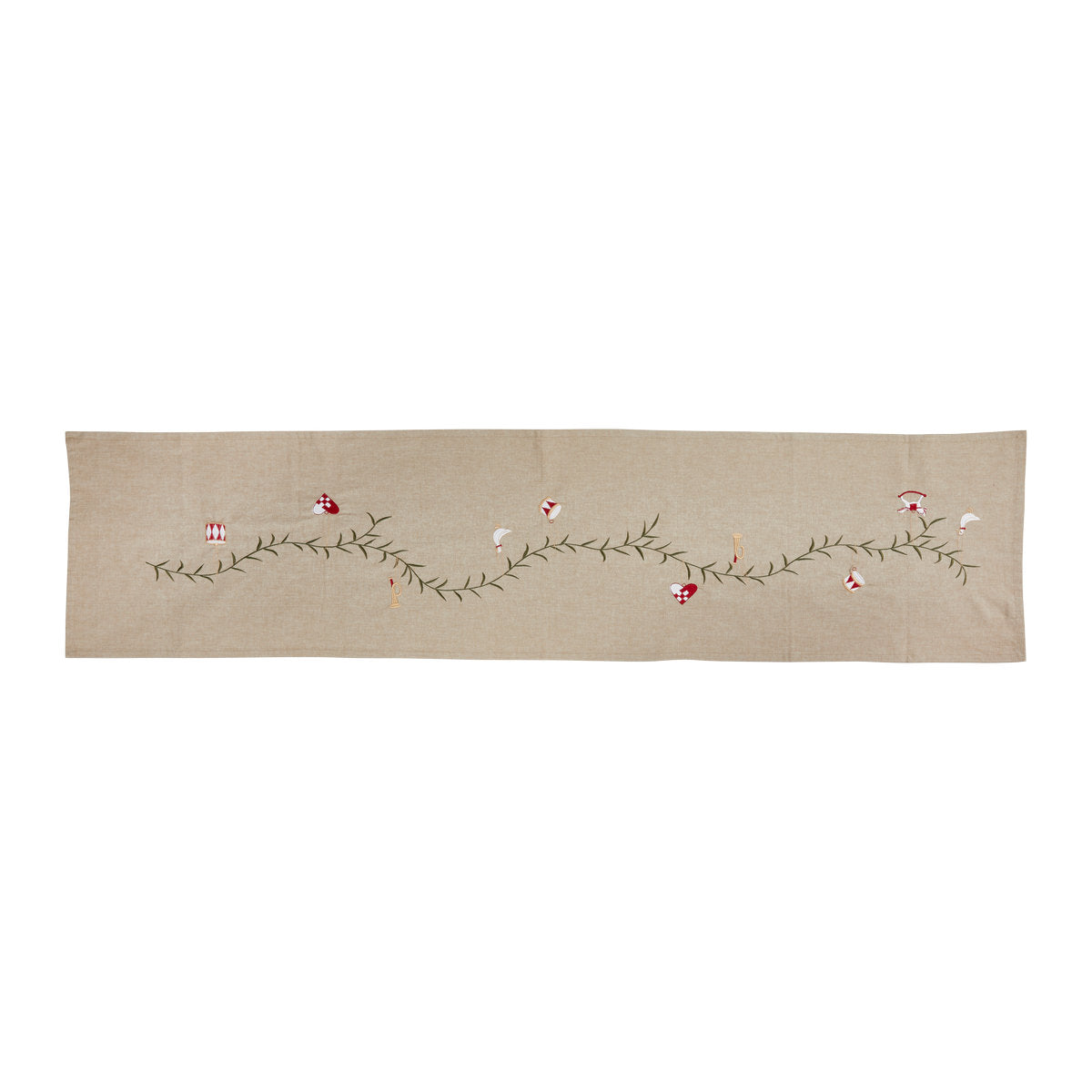 Table runner with embroidered Christmas garland from Speedtsberg