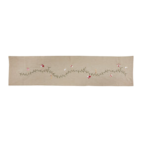 Table runner with embroidered Christmas garland from Speedtsberg