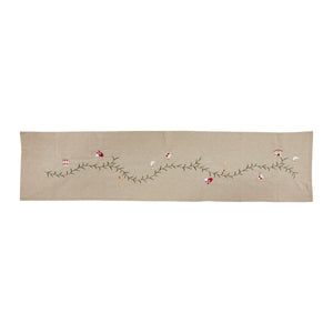 Table runner with embroidered Christmas garland from Speedtsberg