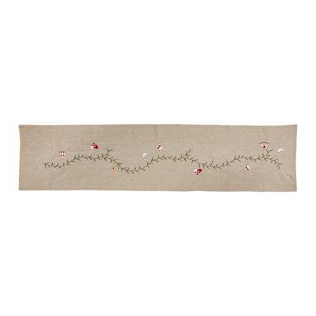Table runner with embroidered Christmas garland from Speedtsberg