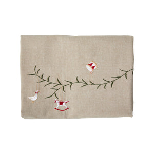 Christmas tablecloth with embroidery 140 cm x 360 cm from Speedtsberg in organic cotton