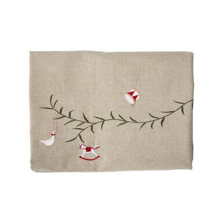 Christmas tablecloth with embroidery 140 cm x 360 cm from Speedtsberg in organic cotton