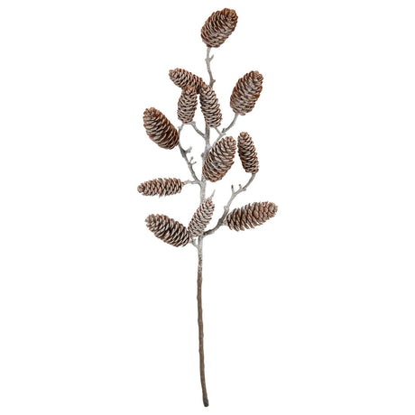 Artificial frosted pinecone branch, 60 cm long, from Speedtsberg