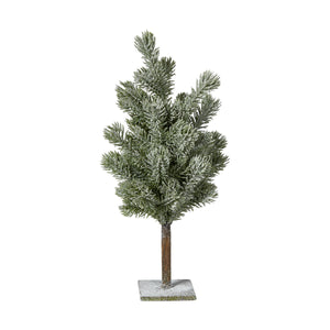 Spruce tree on metal stand, 31 cm tall, with a wintry appearance from Speedtsberg