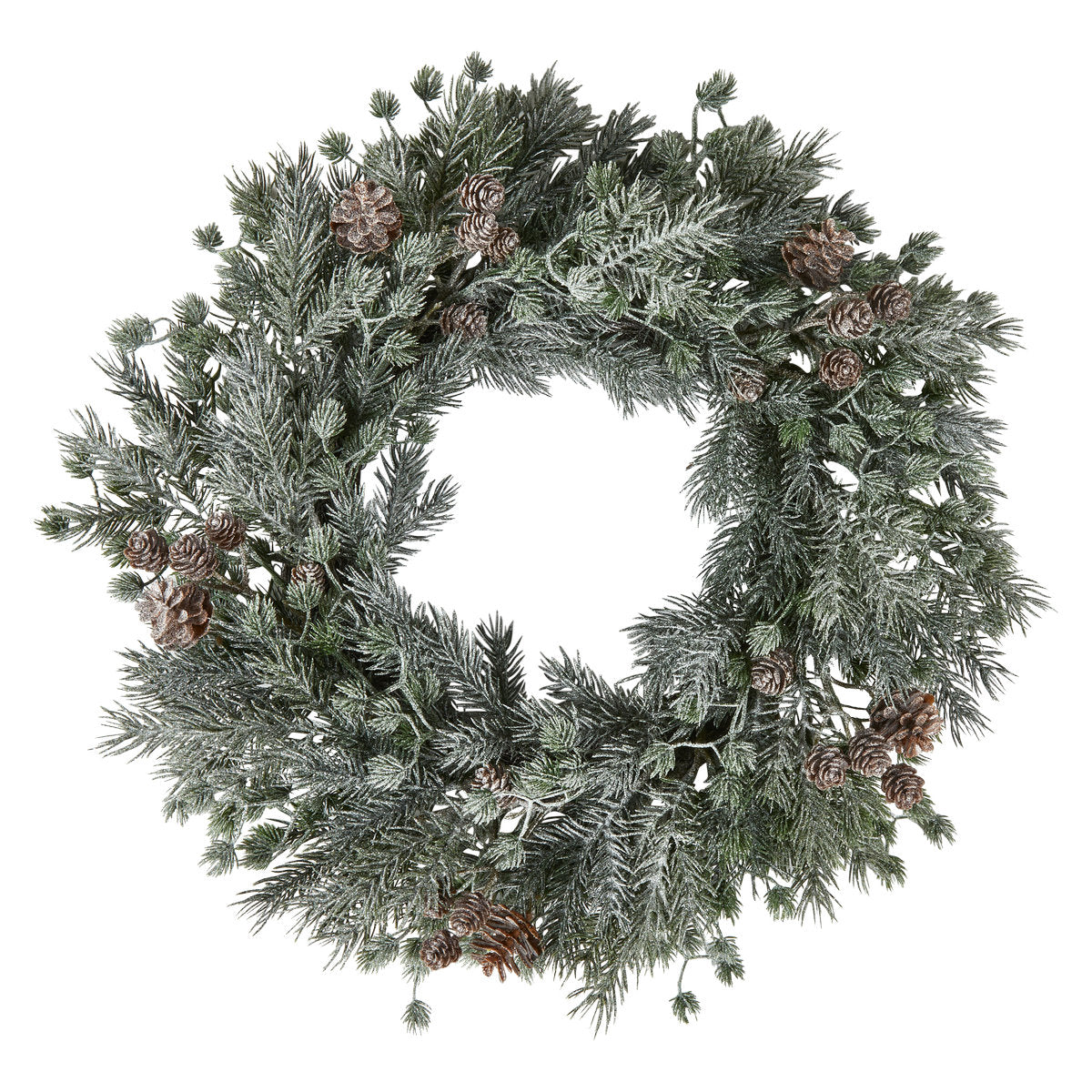 Mixed artificial fir wreath with frosted finish and cones, 45 cm diameter, from Speedtsberg