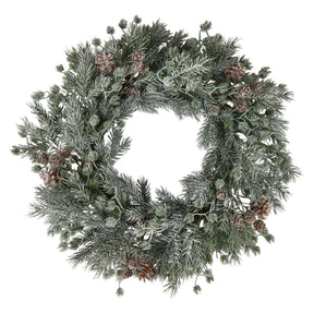 Mixed artificial fir wreath with frosted finish and cones, 45 cm diameter, from Speedtsberg