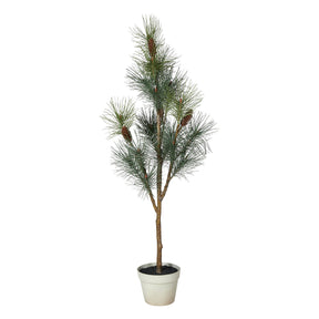 Artificial pine tree with cones in a pot, 122 cm tall, from Speedtsberg