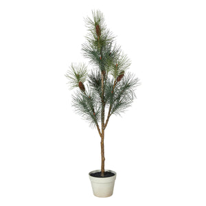 Artificial pine tree with cones in a pot, 122 cm tall, from Speedtsberg