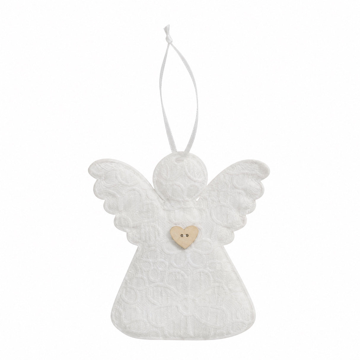 Angel with embroidery anglaise for hanging