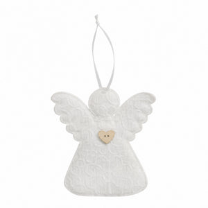 Angel with embroidery anglaise for hanging
