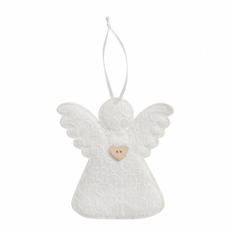 Angel with embroidery anglaise for hanging