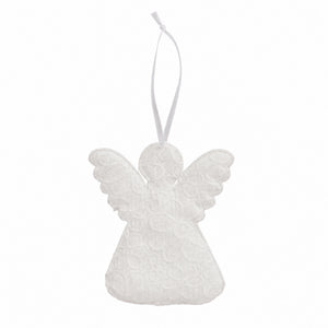 Angel with embroidery anglaise for hanging