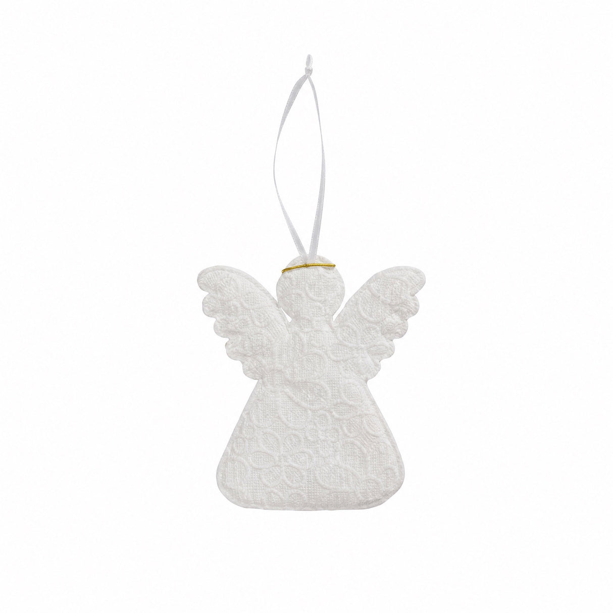 Angel with embroidery anglaise for hanging
