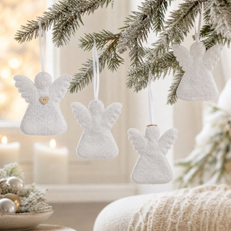 Angel with embroidery anglaise for hanging