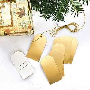 Gift tags with metallic gold front and white lined back from Pobra