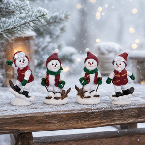 Snowman on skis or snowboard
