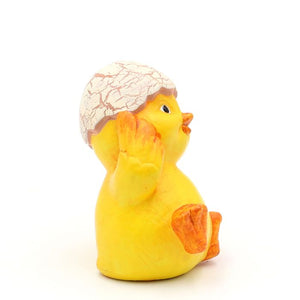 Kylling med æggeskal på hovedet 7 cm høj