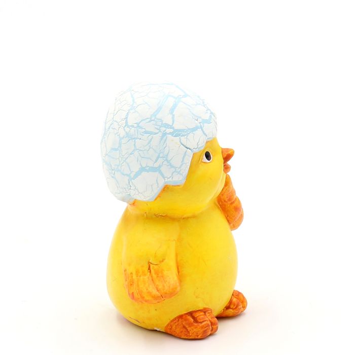 Kylling med æggeskal på hovedet 7 cm høj