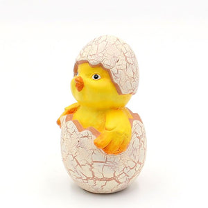 Kylling med æggeskal på hovedet 11 cm høj