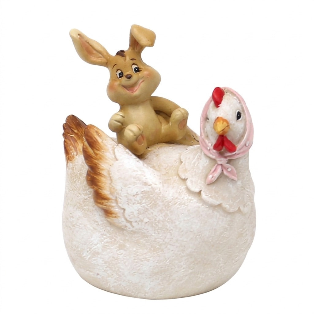 Easter bunny with mother hen