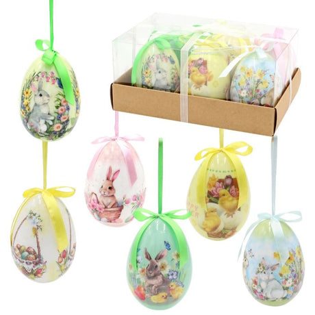 Påskeæg med søde motiver 6-pak