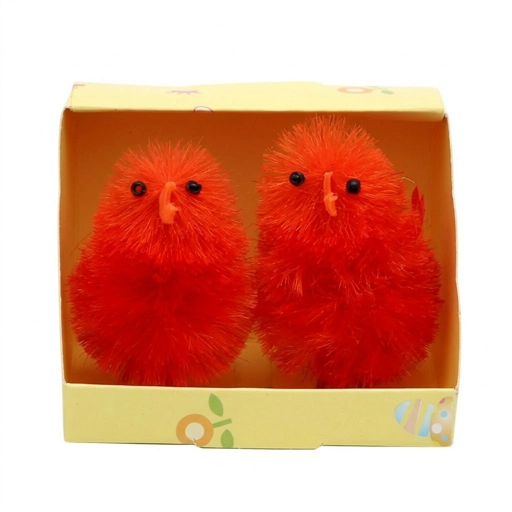 Brightly colored chenille chicks