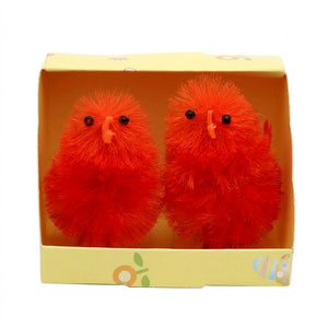 Brightly colored chenille chicks