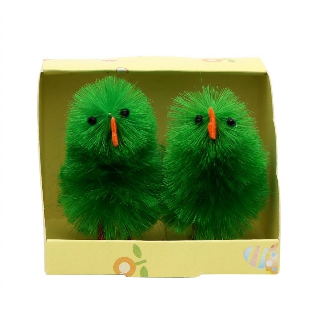 Brightly colored chenille chicks