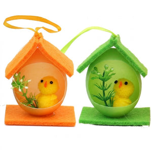 Chick in egg shell house 2 pcs.