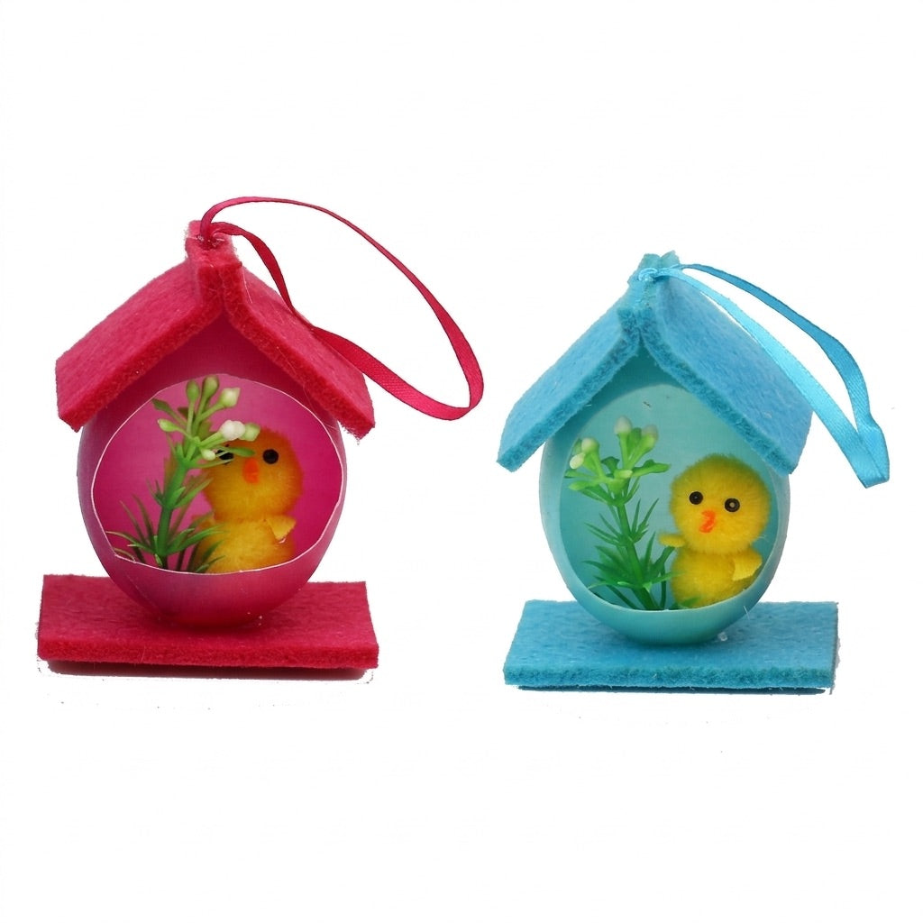 Chick in egg shell house 2 pcs.