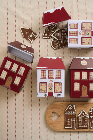 Metal Christmas House Cookie Tin
