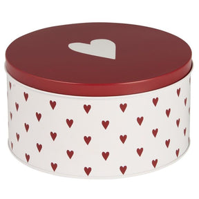 Kagedåse m/hjerter rund