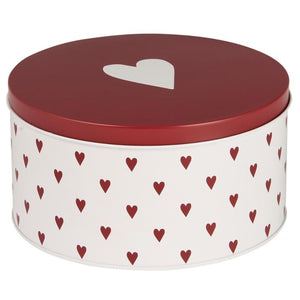 Kagedåse m/hjerter rund