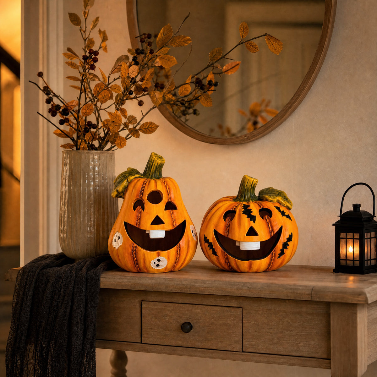 Pumpkin candle holder