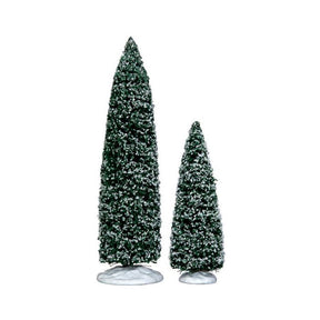 Lemax Snowy Juniper Tree Large & Medium Set