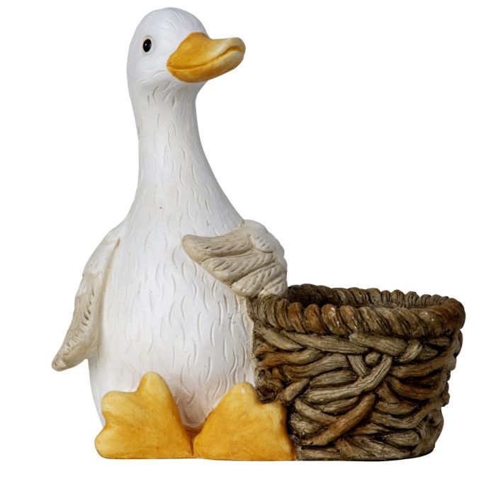 Goose with flower pot hides