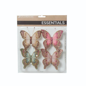 Sommerfugle med klips 4-pak