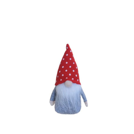 Nissegnom i rød og grå 18 cm høj