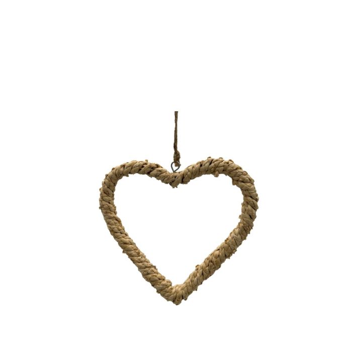 Hjerte i majs- og jutereb 25 cm højt