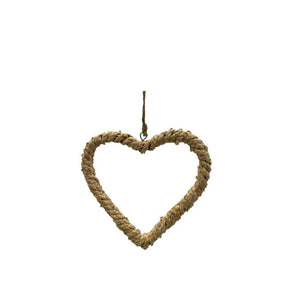 Hjerte i majs- og jutereb 25 cm højt