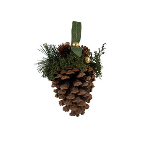 Kogle med dekoration 14 cm guld